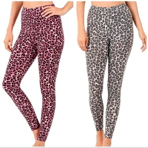 Pants - Buttery Soft, Brushed Microfiber Leggings Cranberry & Gray